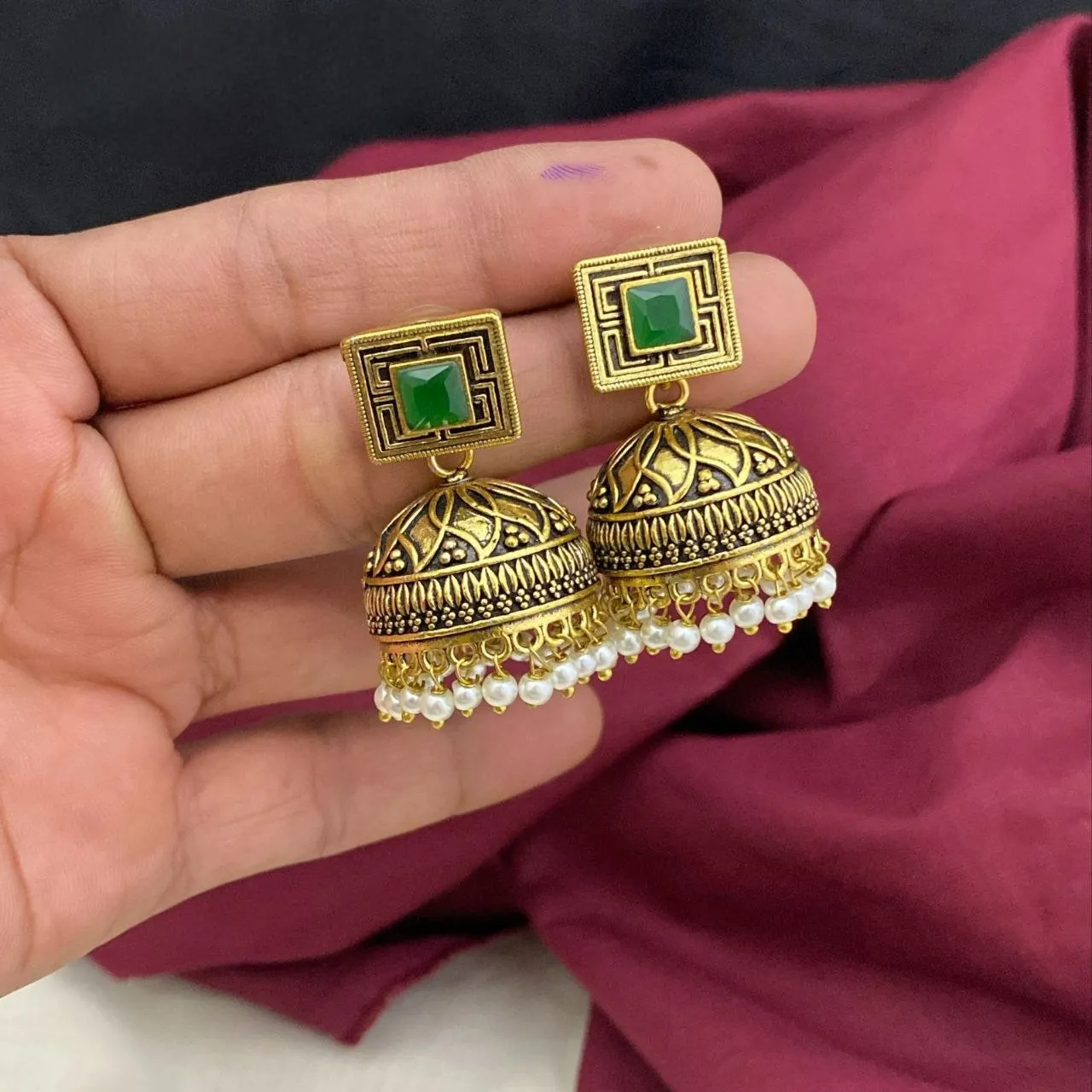 Pearl Charm Jhumkas